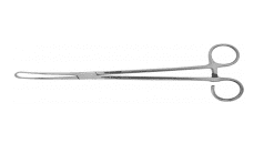 WHITE TONSIL SEIZING FORCEP, SLIGHTLY ANGLED, 4X4 TEETH, 9" GERMAN STAINLESS STEEL O.R. GRADE STAINLESS STEEL
