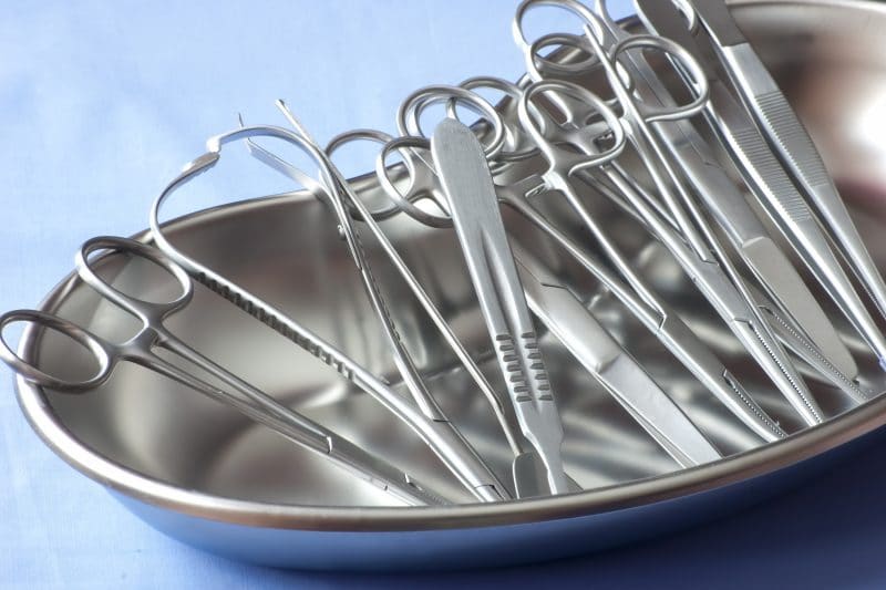 Surgical instruments in kidney tray | ENT Supplies