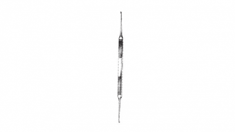 HOUSE Curette, weak curved, double-end, Ø 1.0/1.2mm | ENT Supplies